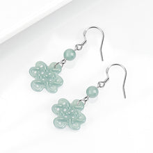 Natural Jade Earrings Silver Jadeite Earrings