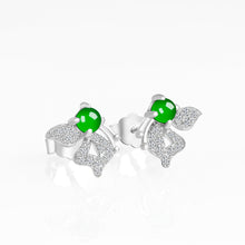 Natural Jade Earrings Silver Jadeite Earrings