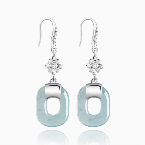 Natural Jade Earrings Silver Jadeite Earrings
