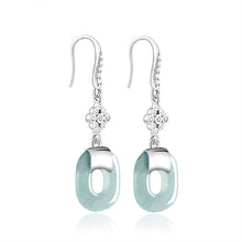 Natural Jade Earrings Silver Jadeite Earrings