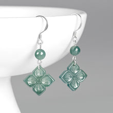 Natural Jade Earrings Silver Jadeite Earrings