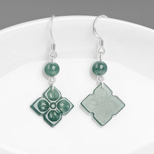 Natural Jade Earrings Silver Jadeite Earrings