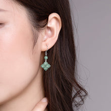 Natural Jade Earrings Silver Jadeite Earrings