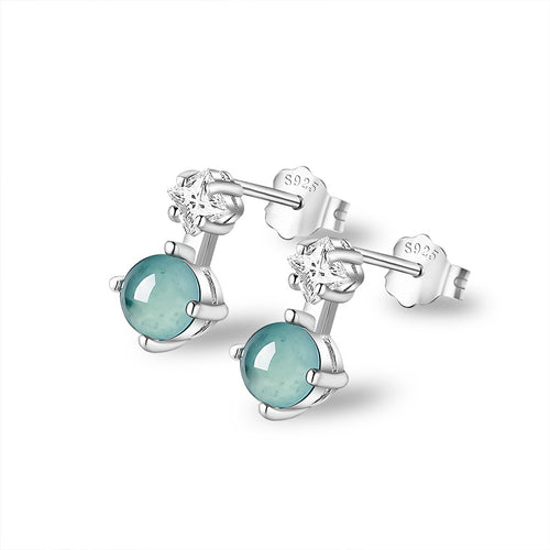 Natural Jade Earrings Silver Jadeite Earrings