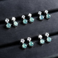 Natural Jade Earrings Silver Jadeite Earrings