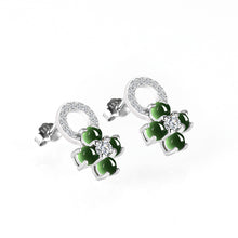 Natural Jade Earrings Silver Jadeite Earrings