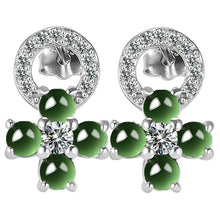 Natural Jade Earrings Silver Jadeite Earrings
