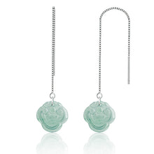 Natural Jade Earrings Silver Jadeite Earrings