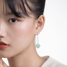 Natural Jade Earrings Silver Jadeite Earrings