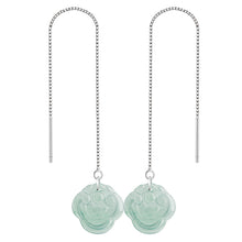 Natural Jade Earrings Silver Jadeite Earrings