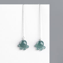 Natural Jade Earrings Silver Jadeite Earrings