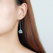 Natural Jade Earrings Silver Jadeite Earrings