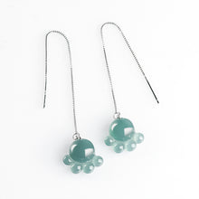 Natural Jade Earrings Silver Jadeite Earrings