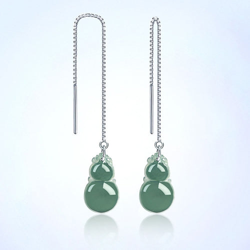 Natural Jade Earrings Silver Jadeite Earrings