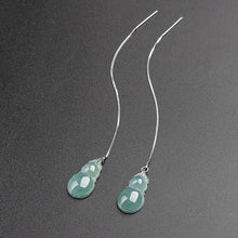 Natural Jade Earrings Silver Jadeite Earrings