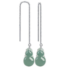 Natural Jade Earrings Silver Jadeite Earrings