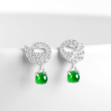Natural Jade Earrings Silver Jadeite Earrings