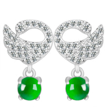 Natural Jade Earrings Silver Jadeite Earrings