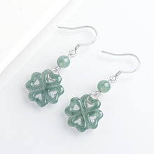 Natural Jade Earrings Silver Jadeite Earrings
