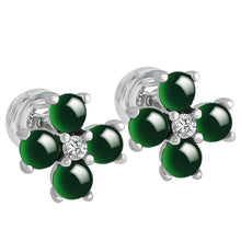 Natural Jade Earrings Silver Jadeite Earrings