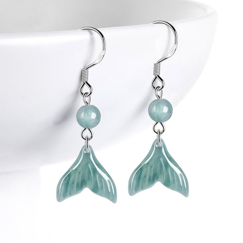 Natural Jade Earrings Silver Jadeite Earrings