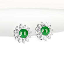 Natural Jade Earrings Silver Jadeite Earrings