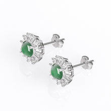Natural Jade Earrings Silver Jadeite Earrings