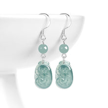 Natural Jade Earrings Silver Jadeite Earrings