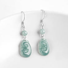 Natural Jade Earrings Silver Jadeite Earrings