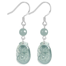 Natural Jade Earrings Silver Jadeite Earrings