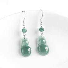Natural Jade Earrings Silver Jadeite Earrings