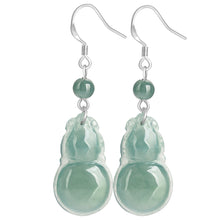 Natural Jade Earrings Silver Jadeite Earrings
