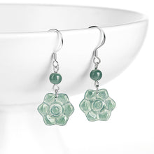 Natural Jade Earrings Silver Jadeite Earrings