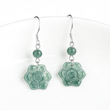 Natural Jade Earrings Silver Jadeite Earrings