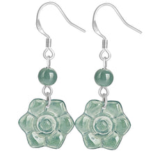 Natural Jade Earrings Silver Jadeite Earrings