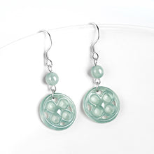 Natural Jade Earrings Silver Jadeite Earrings