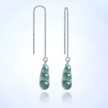 Natural Jade Earrings Silver Jadeite Earrings