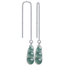 Natural Jade Earrings Silver Jadeite Earrings