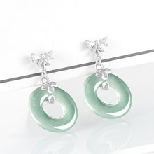 Natural Jade Earrings Silver Jadeite Earrings