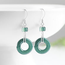 Natural Jade Earrings Silver Jadeite Earrings
