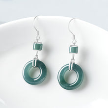 Natural Jade Earrings Silver Jadeite Earrings