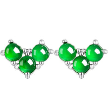 Natural Jade Earrings Silver Jadeite Earrings