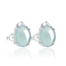 Natural Jade Earrings Silver Jadeite Earrings