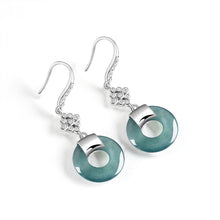Natural Jade Earrings Silver Jadeite Earrings