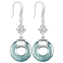 Natural Jade Earrings Silver Jadeite Earrings