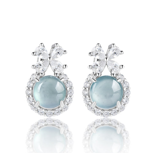 Natural Jade Earrings Silver Jadeite Earrings