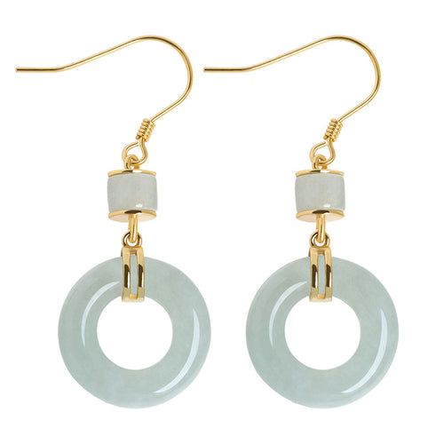 Natural Jade Earrings Silver Jadeite Earrings