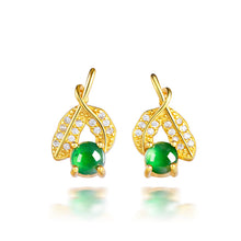 Natural Jade Earrings Silver Jadeite Earrings