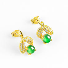 Natural Jade Earrings Silver Jadeite Earrings