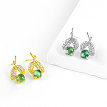 Natural Jade Earrings Silver Jadeite Earrings